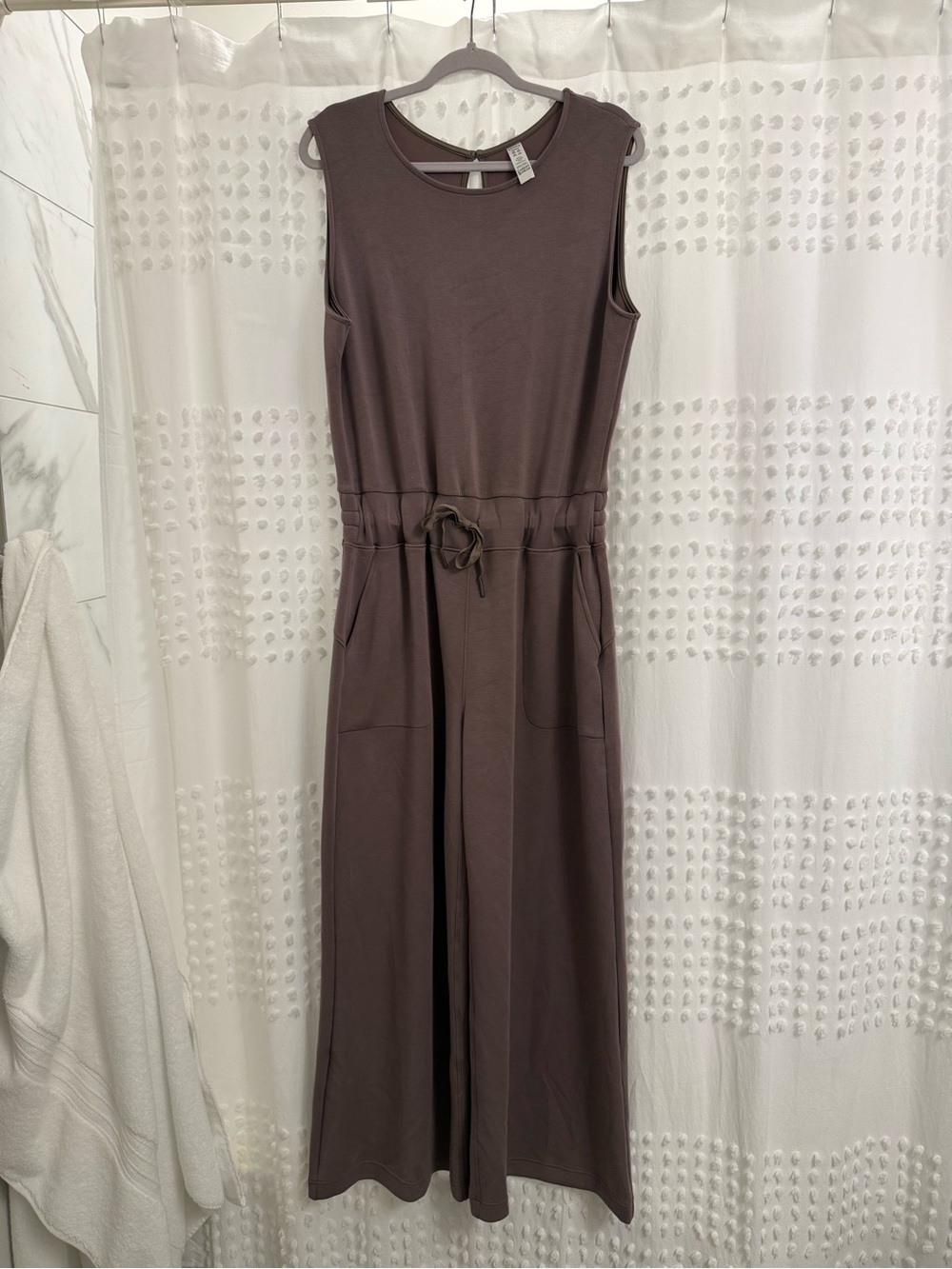 SPANX Sleeveless Drawstring Jumpsuit in Mauve